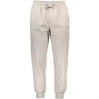 Beige Baumwoll-Jogginghose mit entspannter Passform