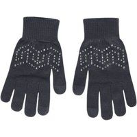 Graue Strickhandschuhe mit Pailletten