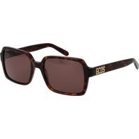 Quadratische Schildpatt-Sonnenbrille mit Logo