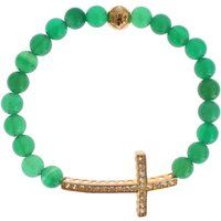 Grünes Jade Perlen Kreuz Armband