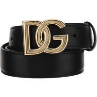 Dolce & Gabbana Schwarzer Kalbsleder Gürtel Bos Taurus Regular