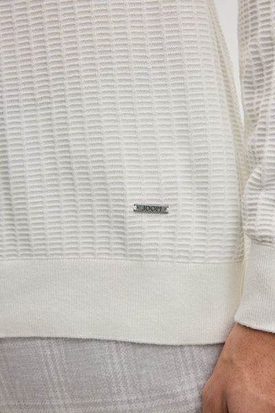 Joop! Galdino Offwhite Langarm Poloshirt Waffelstrickmuster