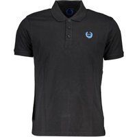 Modernes einfarbiges schwarzes Baumwoll-Poloshirt