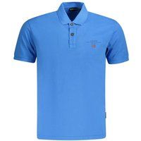 Blaues Piqué-Poloshirt aus Baumwolle