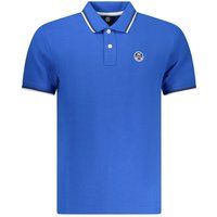 Klassisches blaues Baumwoll-Poloshirt