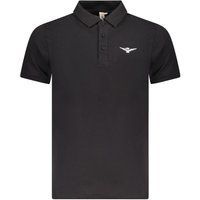 Klassisches schwarzes Baumwoll-Poloshirt