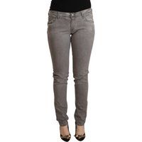 Graue Röhrenjeans Mid-Rise