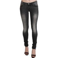 Graue Skinny Jeans im Used-Look