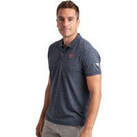 Melange Baumwoll Kurzarm Poloshirt