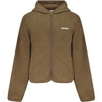 Brauner Fleece-Hoodie mit Reißverschluss