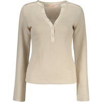 Geripptes Langarm-Henley-Top