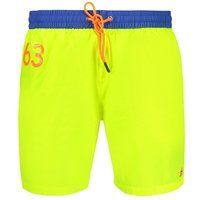 Neongelbe Badehose mit blauem Bund