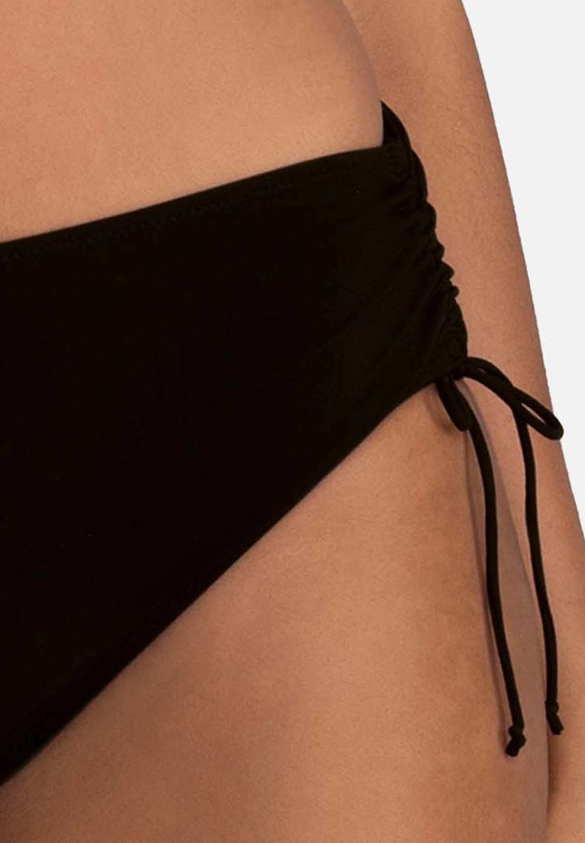 Bikinihose mit Raffungen und Schnürung