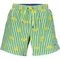 Gestreifte Badeshorts mit Zitronenmuster