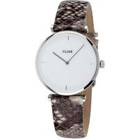 Minimalistische silberne Uhr mit Schlangenarmband