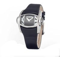 Schwarze Leder Quarz Armbanduhr