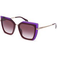 Geometrische Sonnenbrille in Lila und Braun
