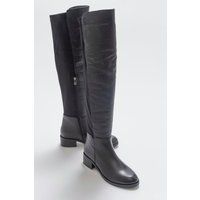 Cassie Leder Knieholer Stiefel