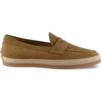 Wildleder Penny Loafer mit Bastbesatz