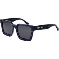 Eckige Sonnenbrille mit blauem Muster