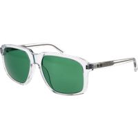 Quadratische transparente Rahmen Sonnenbrille grüne Gläser