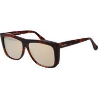 Quadratische Schildpatt-Sonnenbrille mit goldenen Gläsern