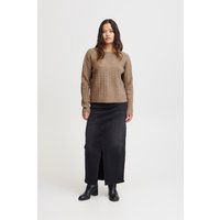 Strukturierter Strickpullover mit U-Boot-Ausschnitt