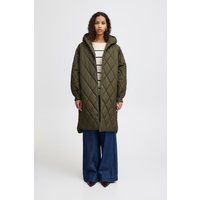 Oversize Steppmantel mit Kapuze und langer Form