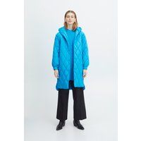 Oversize Steppmantel mit Kapuze und langer Form