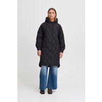 Oversize Steppmantel mit Kapuze und langer Form