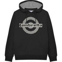 Hoodie mit Grafikprint und kariertem Futter
