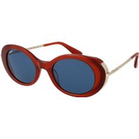 Ovale Acetat-Sonnenbrille mit Metallbügeln