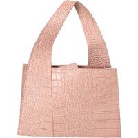 Strukturierte Handtasche mit Ledergriff
