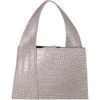 Strukturierte Handtasche mit Ledergriff