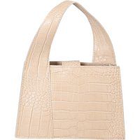 Strukturierte Handtasche mit Ledergriff