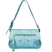 Metallic Leder Schulter Baguette Tasche