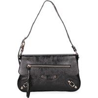 Metallic Leder Schulter Baguette Tasche