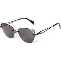 Randlose Cat-Eye Sonnenbrille mit Metallrahmen