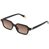 Sonnenbrille mit schwarzem Rahmen und braunen Gläsern
