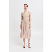 Durchsichtiges Midi-Kleid mit Spitze und Unterkleid