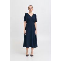 Marineblaues Polka Dot Midikleid
