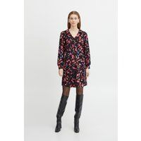 Mini-Kleid mit abstraktem Print und V-Ausschnitt