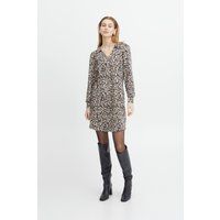 Mini-Kleid mit abstraktem Print und V-Ausschnitt