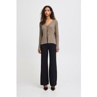 Strickjacke mit Rippmuster und Bindeband