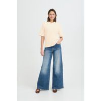 Geripptes Kurzarm-Poloshirt aus Strick
