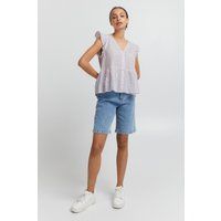 Ärmelloses Peplum Oberteil mit Knopfleiste