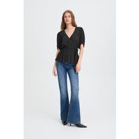 Wickelbluse mit Bindegürtel