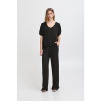 Bluse mit V-Ausschnitt und Puffärmeln