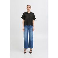Boxy Kurzarm-Bluse mit Rüschen