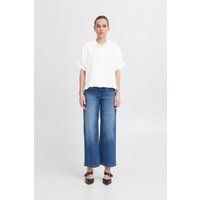 Boxy Kurzarm-Bluse mit Rüschen